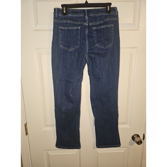 LOGO Jeans by Lori Goldstein Womens Size 10 Boyfriend Med Dark Wash High Rise - Picture 3 of 6